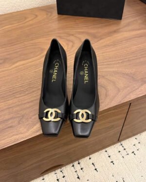 Chanel Coco Heeled Pumps Calfskin Shoes 9cm