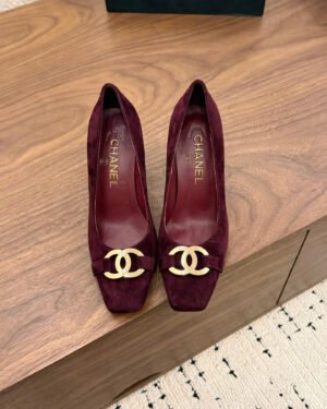 Chanel Coco Heeled Pumps Calfskin Shoes 9cm