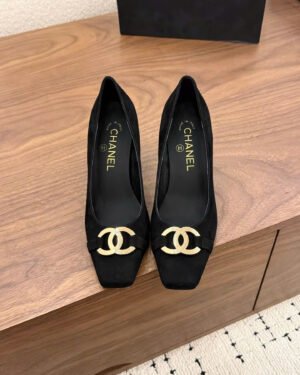 Chanel Coco Heeled Pumps Calfskin Shoes 9cm