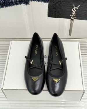 Prada Nappa Leather Ballerinas Women Flat Shoes