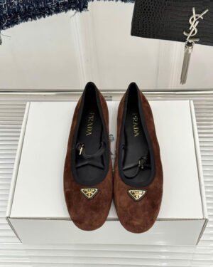 Prada Nappa Leather Ballerinas Women Flat Shoes