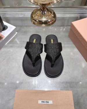 Miu Miu Raffia Slide Sandals Effortless Summer Luxury