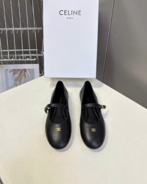 Celine Triomphe Lambskin Ballerine Ballet Flats Shoes