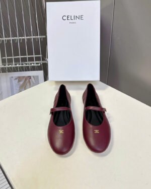 Celine Triomphe Lambskin Ballerine Ballet Flats Shoes