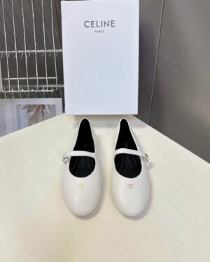 Celine Triomphe Lambskin Ballerine Ballet Flats Shoes