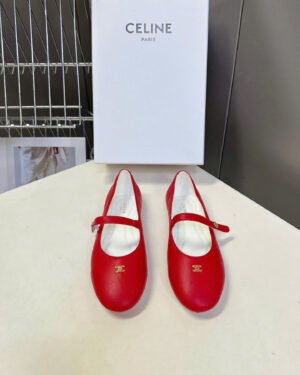 Celine Triomphe Lambskin Ballerine Ballet Flats Shoes