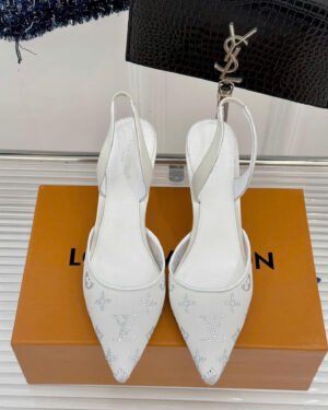 Louis Vuitton Gala Slingback Pumps Shoes 9cm