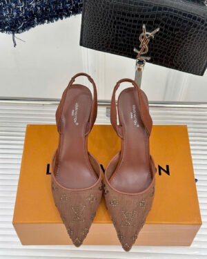 Louis Vuitton Gala Slingback Pumps Shoes 9cm
