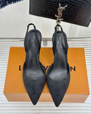 Louis Vuitton Gala Slingback Pumps Shoes 9cm
