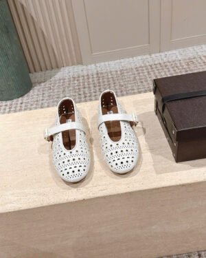 Alaïa Vienne Cut-Out Ballet Flats Quiet Luxury Shoes