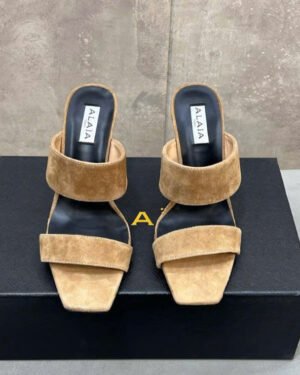 Alaïa Wave 110 Suede Wedge Mules