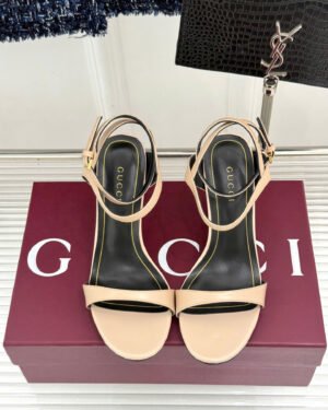 Gucci Women's Castello Leather Slingback Sandal 7.5cm