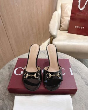 Gucci Horsebit Leather Slide Sandals 8.5cm