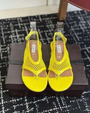 Alaïa Flex Mesh Thong Sandals in Patent Leather
