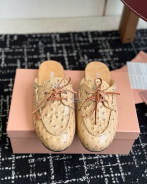 Miu Miu Croc-Embossed Leather Flat Slipper Mules