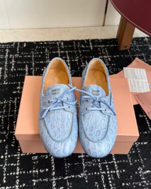 Miu Miu Croc-Embossed Leather Flats Shoes