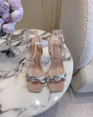Hermès Suede Heeled Sandals 9cm