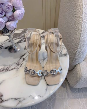 Hermès Suede Heeled Sandals 9cm