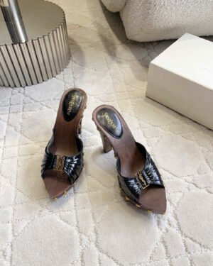 Saint Laurent Leather Babylone Clog Mules 12cm