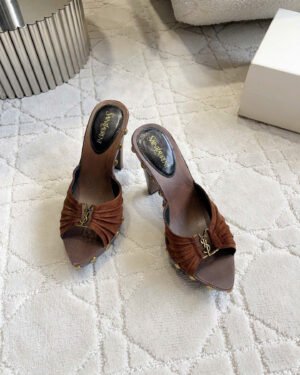 Saint Laurent Leather Babylone Clog Mules 12cm