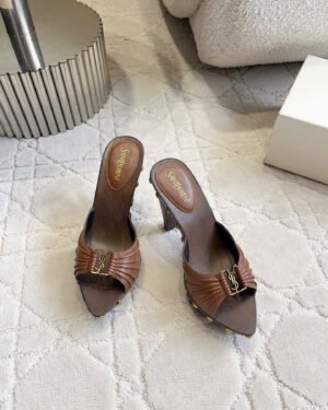 Saint Laurent Leather Babylone Clog Mules 12cm