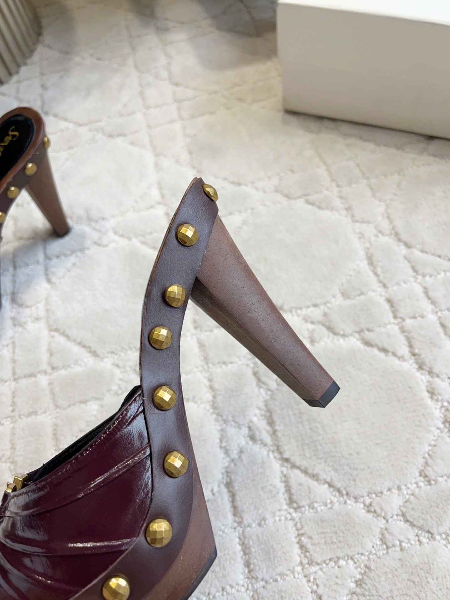Saint Laurent Leather Babylone Clog Mules 12cm - Image 6