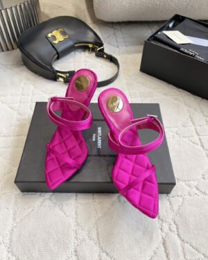 Saint Laurent Heeled Sandals in Satin Crepe 10.5cm