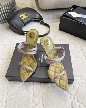 Saint Laurent Heeled Sandals in Satin Crepe 10.5cm