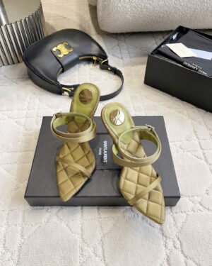 Saint Laurent Heeled Sandals in Satin Crepe 10.5cm