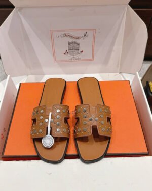 Hermès Oran Clou de Selle Studded Sandal