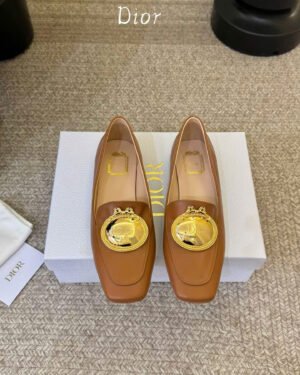 Dior Médaillon Buckle Loafer Black Lambskin Women's Shoes