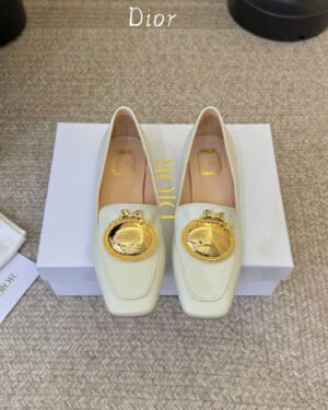 Dior Médaillon Buckle Loafer Black Lambskin Women's Shoes