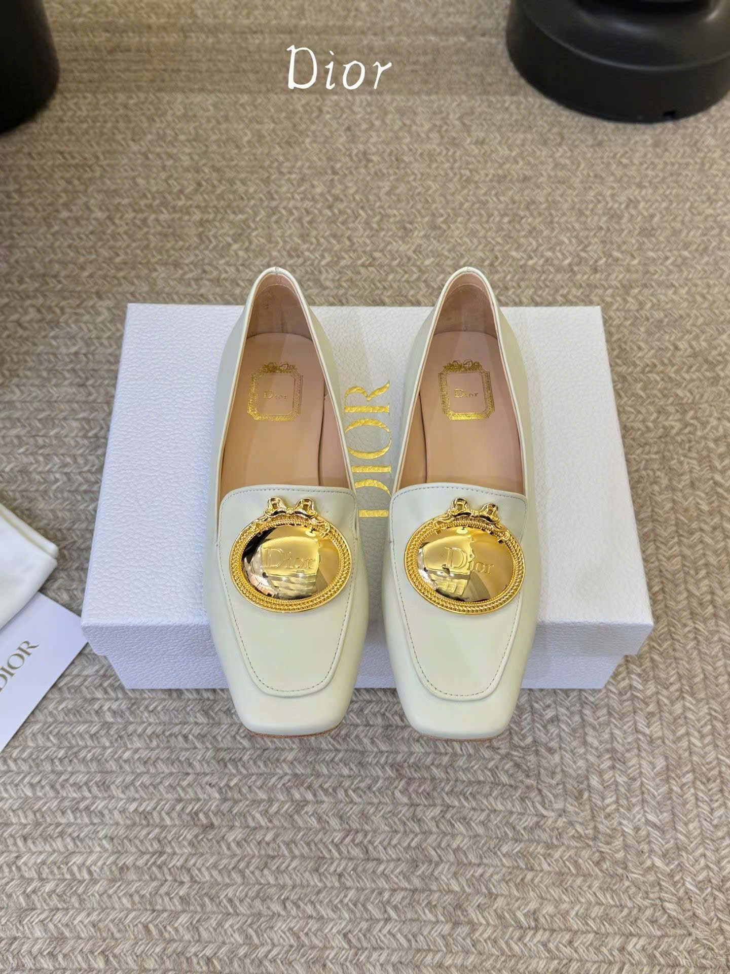 Dior Médaillon Buckle Loafer Black Lambskin Women's Shoes