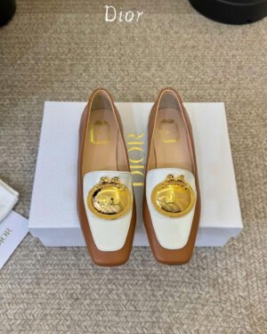 Dior Médaillon Buckle Loafer Black Lambskin Women's Shoes