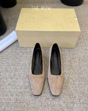 The Row June Suede Wedges in Espresso Shoes