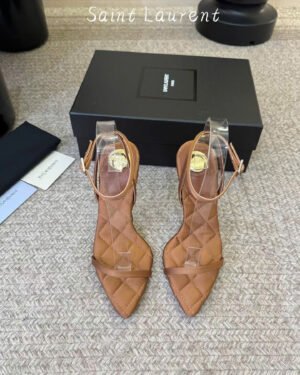 Saint Laurent Heeled Sandals in Satin Crepe 10.5cm
