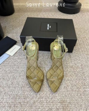 Saint Laurent Heeled Sandals in Satin Crepe 10.5cm