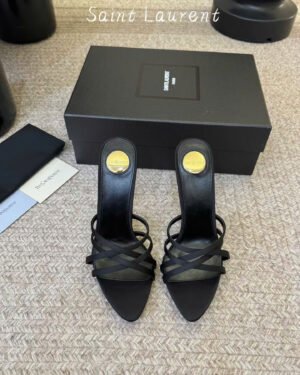 Saint Laurent Heeled Sandals in Satin Crepe 10.5cm
