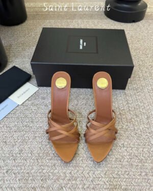 Saint Laurent Heeled Sandals in Satin Crepe 10.5cm