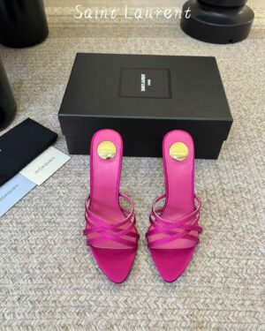 Saint Laurent Heeled Sandals in Satin Crepe 10.5cm