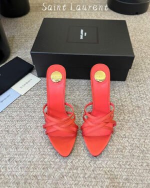 Saint Laurent Heeled Sandals in Satin Crepe 10.5cm
