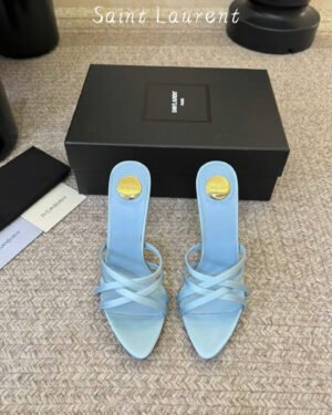Saint Laurent Heeled Sandals in Satin Crepe 10.5cm