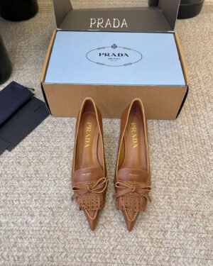 Prada 55mm Brushed Leather Pumps Shoes