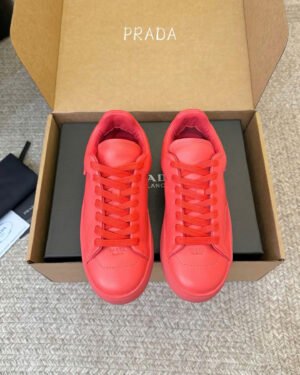 Prada Court Leather Sneaker Unisex Shoes