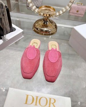 Dior Médaillon Mule Khaki Suede Goatskin