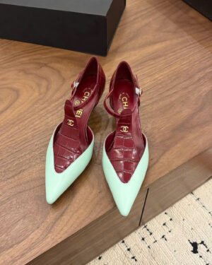 Chanel Mary Janes - Crocodile Embossed Patent Calfskin