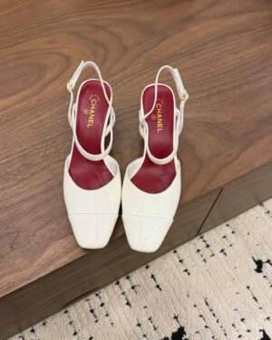 Chanel Leather Slingback Shoes 6.5cm
