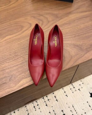 Chanel Leather Heeled Pumps Shoes 8.5cm