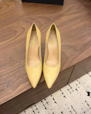 Chanel Leather Heeled Pumps Shoes 8.5cm