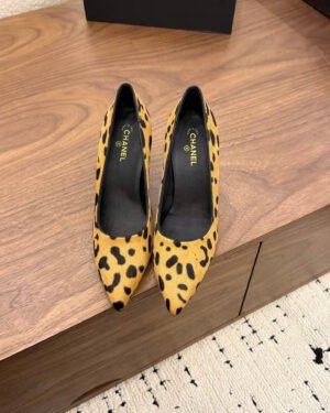 Chanel Leather Heeled Pumps Shoes 8.5cm